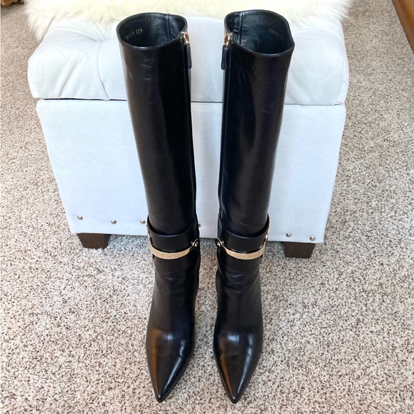 ‼️SALE‼️🔥HP!🔥Sexy Gucci Black Leather Knee Stiletto Boot - Picture 5 of 16